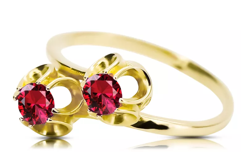  Vintage Jewlery Rubín 14k žlté zlato vrc266y